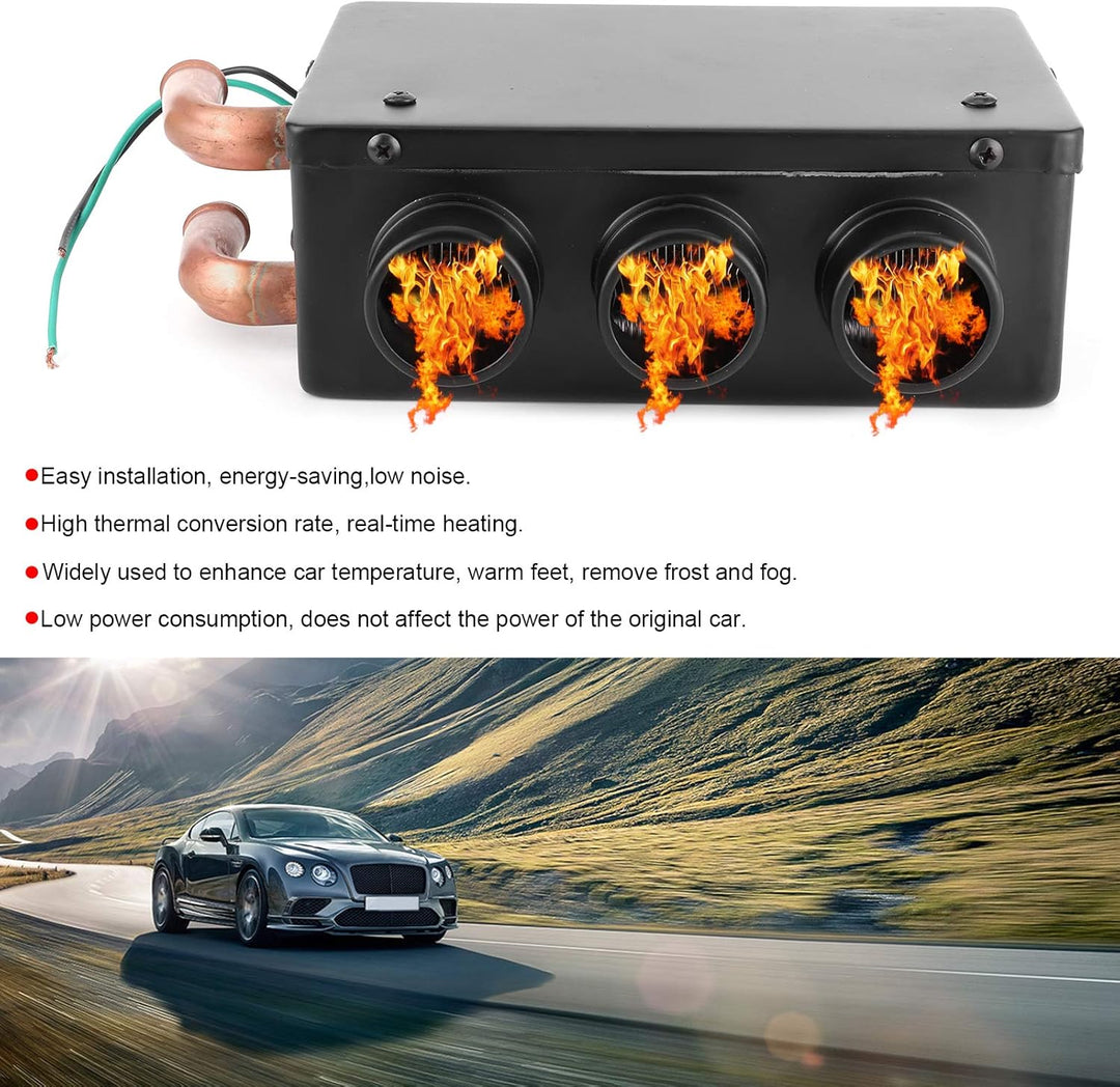 LICAEVEY 12V 50W Autoheizung und Entfroster, Schnelles Aufheizen mit 3 Luftauslässen Zum Entfrosten