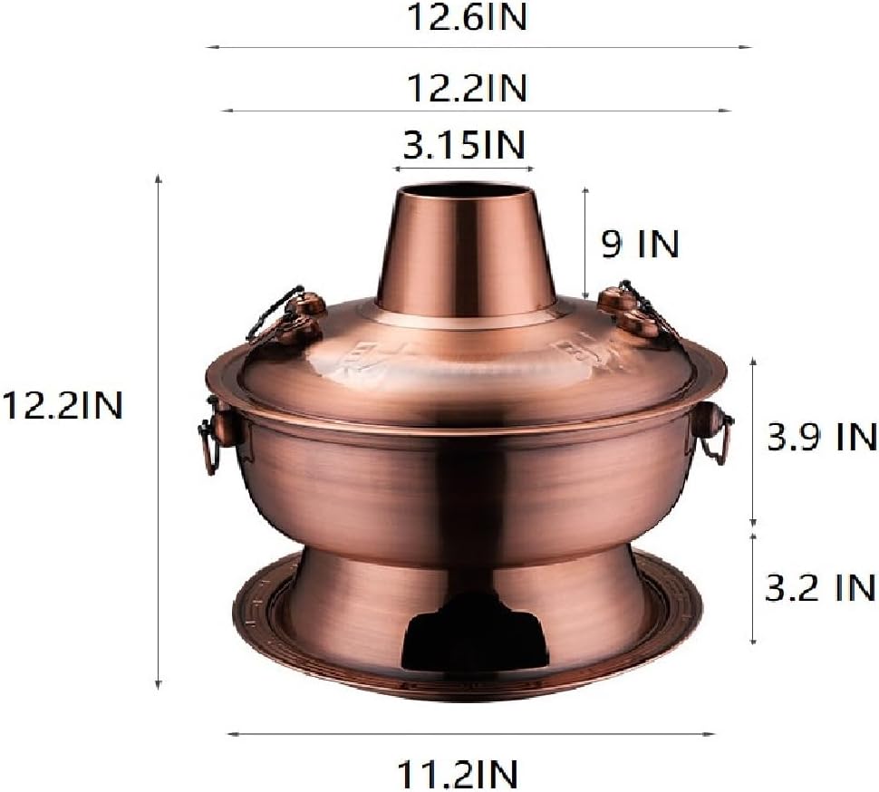 Kupfer-Heisstopf，Kupferkohle-Hot Pot – traditioneller chinesischer Dampftopf für Catering, Kochen un
