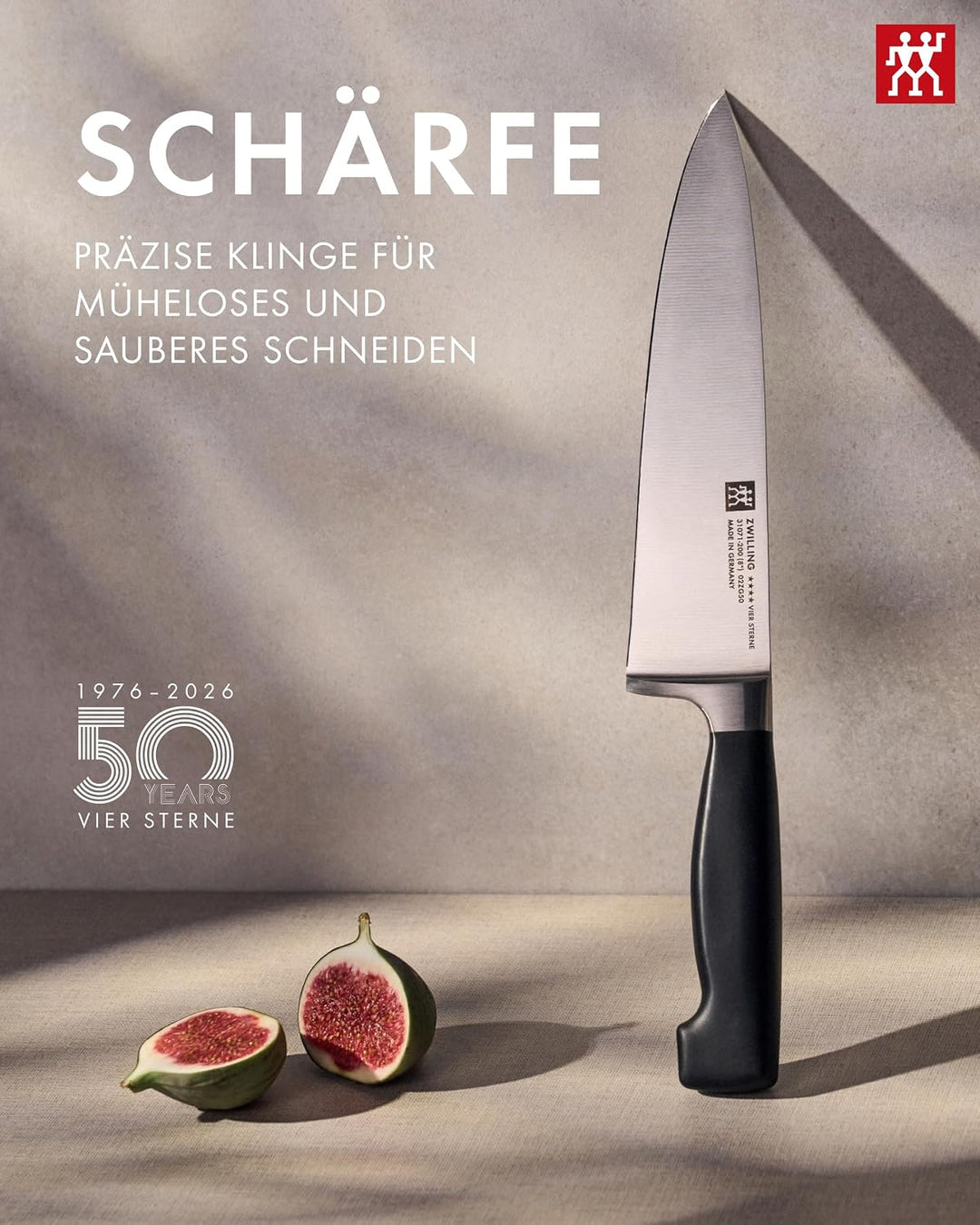 Zwilling 31071-161-0 Vier Sterne Kochmesser, Rostfreier Spezialstahl, Sonderschmelze, Kunststoff, 16
