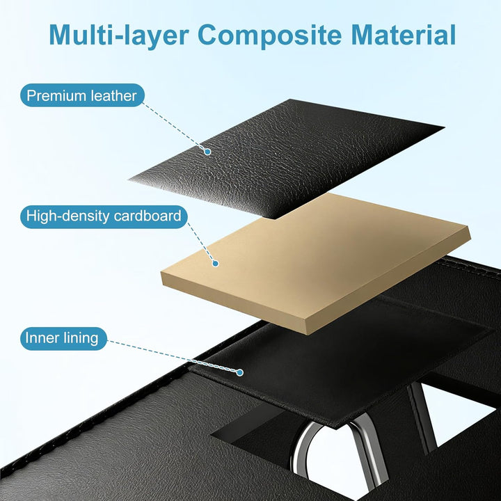 Kofferraum Organizer, Faltbar Auto Organizer mit Metallgriffen, Leder Kofferraumtasche mit Abnehmbar
