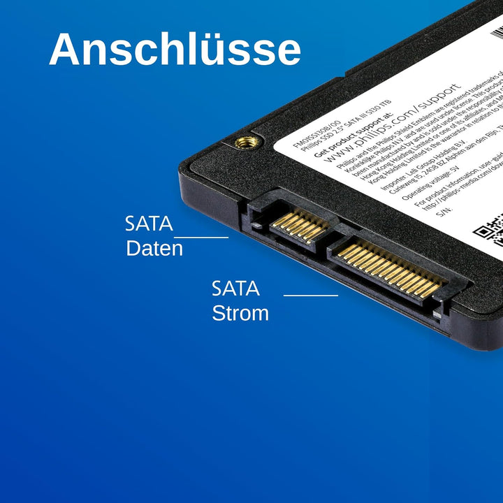 PHILIPS Interne SSD 2.5" SATA III 1 TB S130 Ultra Speed, Lesegeschwindigkeit bis zu 550 MB/s 1 TB Sa