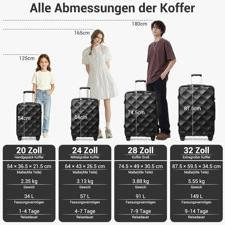 British Traveller Hartschalenkoffer Handgepäck Koffer 53 * 35 * 21cm Reisekoffer Handgepäck Koffer T
