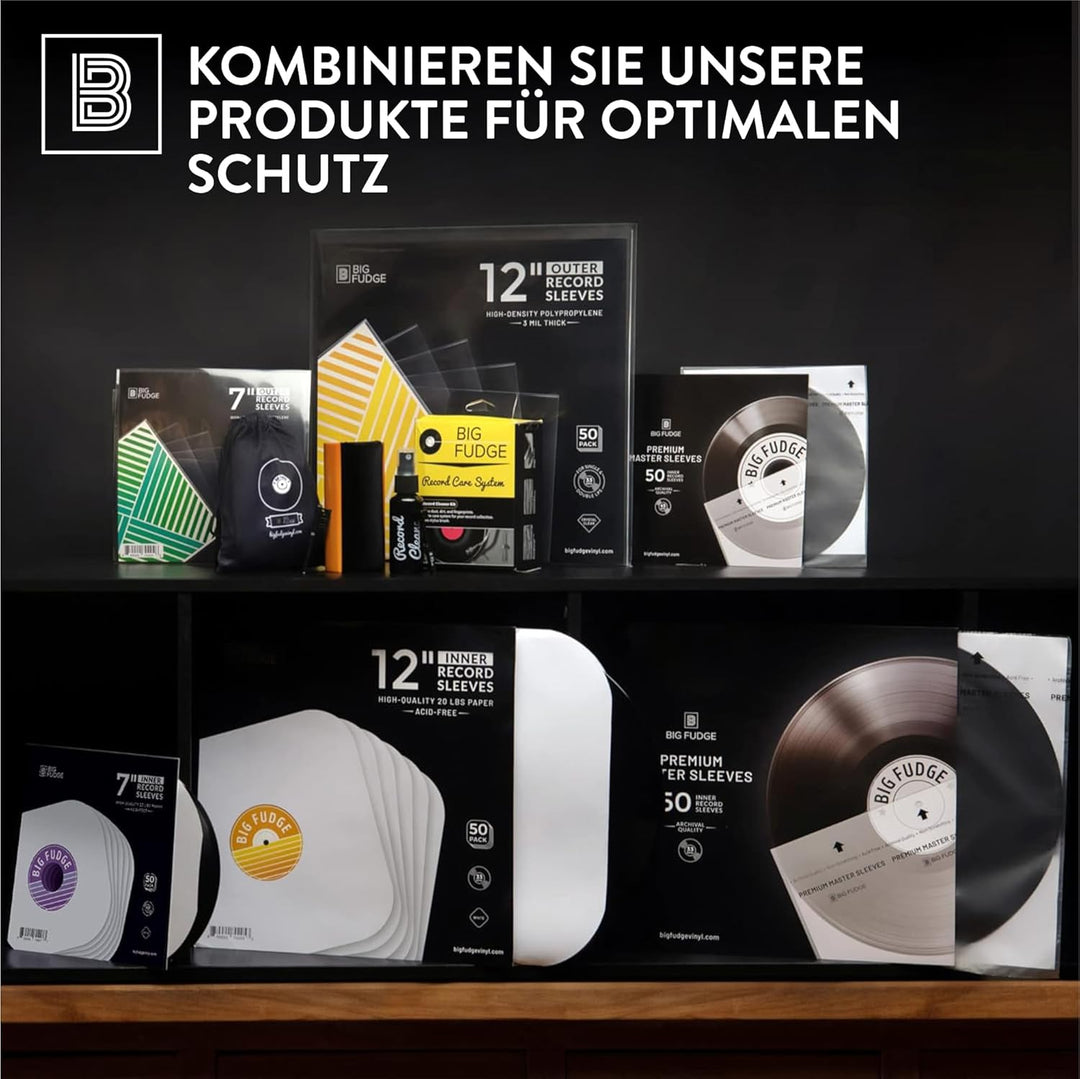 Big Fudge 50er Pack 10 Zoll Schallplatten Innen Hüllen - 50x 10 Schallplatten LP Aufbewahrung Schutz