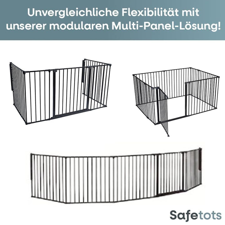 Safetots Premium MehrPanelRaumteiler, bis zu 331cm Breit, Schwarz, 70cm Hoch, MehrPanelflexible Raum