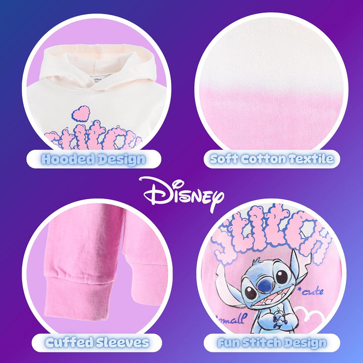 Disney Stitch Mädchen Kapuzenpullover, Sweatshirt für Kinder, Grössen 3 bis 8 Jahre 6 Jahre Lila, 6