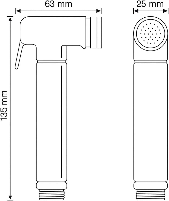 Xcel Home CAW 018 TH CAW011-TH Thermostat-Bidetdusche, verchromt, Duschkopf, Toilettenbrause aus Mes