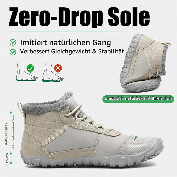 SAGUARO Barfussschuhe Gefüttert Herren Winterschuhe Damen Warm Winterstiefel 36 EU Weiss, 36 EU Weis