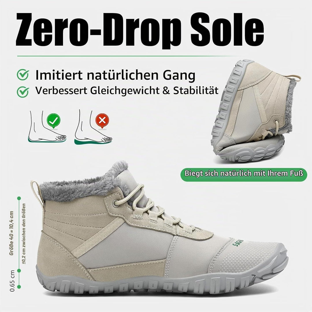 SAGUARO Winter Barfussschuhe Unisex - Warm Gefüttert, Breite Zehenbox, Zero-Drop-Sohle für Winterspa