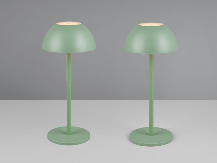 2er SET Akku Tischlampen Grün ohne Kabel für Innen & Aussen, 30cm klein, Grün