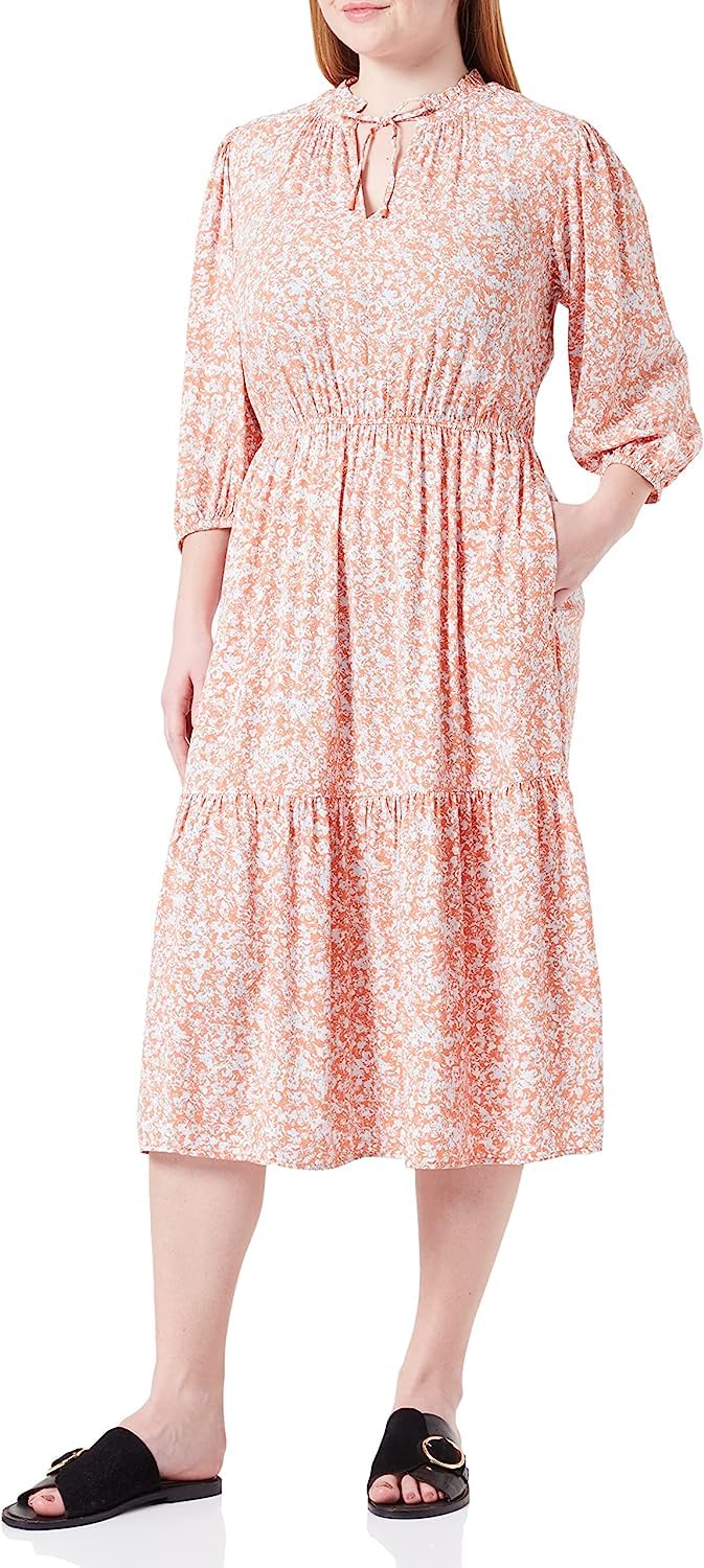 s.Oliver Damen Kleid lang, 38 Orange