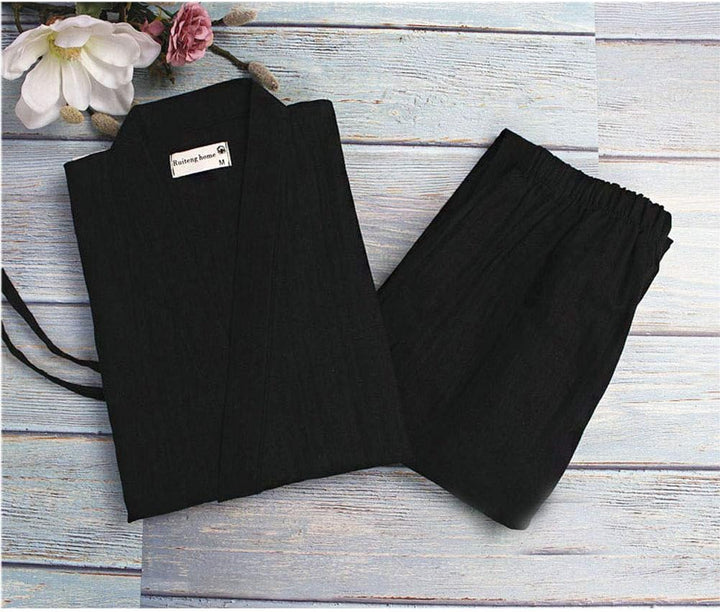 un-brand Japanischer Kimono-Baumwoll-Hanfu-Pyjama-Anzug für Herren in Übergrösse Taoistische Kleidun