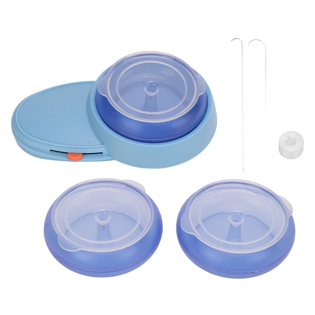 Perlenspinner, Spin Beading Bowl Loader mit 2 Stück Gebogenen Nadeln mit Grossem Auge, Batteriebetri