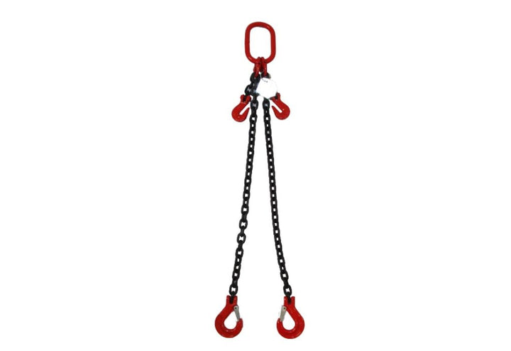 2-Strang Anschlagkette 2,5m GK8 8mm schwarz mit Sicherheitshaken verkürzbar