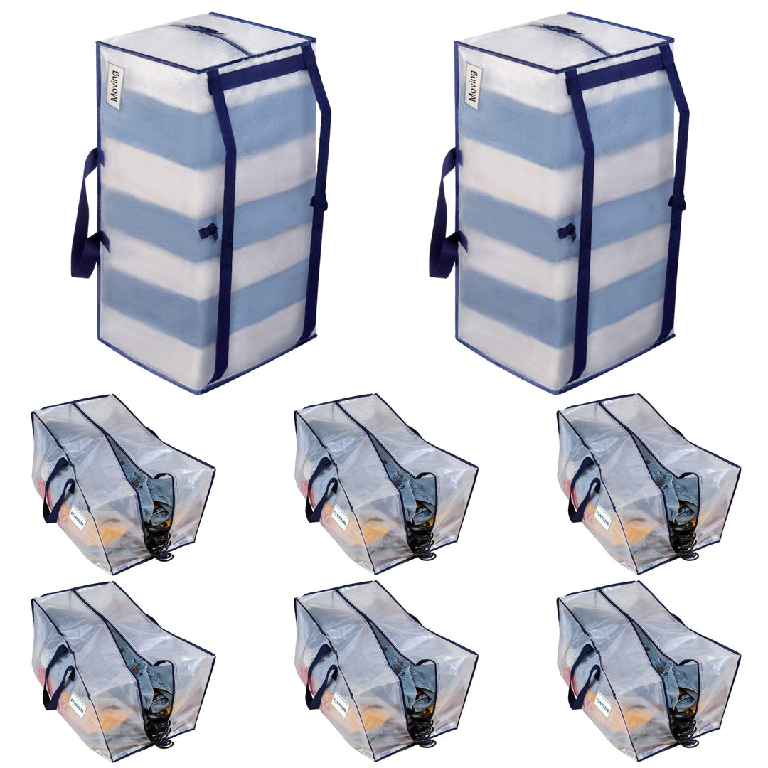 VENO 8-er Pack extra grosse Umzugstaschen mit Rucksackgurten, Umzugshelfer, starke Griffe und Reissv
