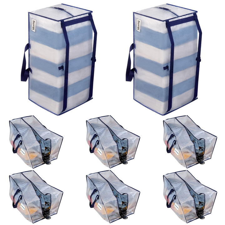 VENO 8-er Pack extra grosse Umzugstaschen mit Rucksackgurten, Umzugshelfer, starke Griffe und Reissv