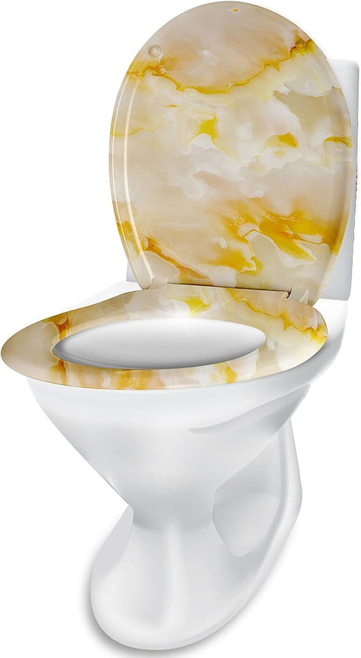 WC-Sitz mit Absenkautomatik Klo Brille &amp;Deckel Absenkbarer Toilettensitz und Klodeckel Klobrille und