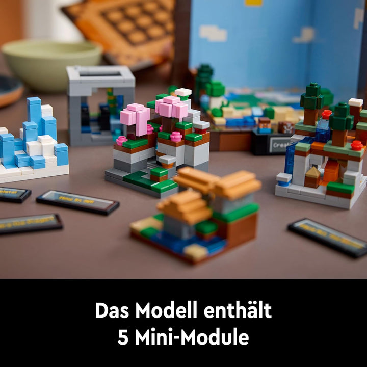 LEGO Minecraft Die Werkbank Bauset, Videospiel-Set mit 8 Figuren, darunter Steve, Alex, Kreaturen un
