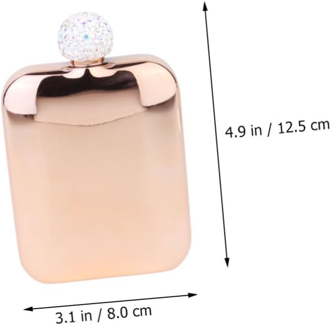 MAGICLULU Roségold Mini Weintopf Aus Edelstahl Kompakte Weinflasche Mit Strass-design Tragbare Klein