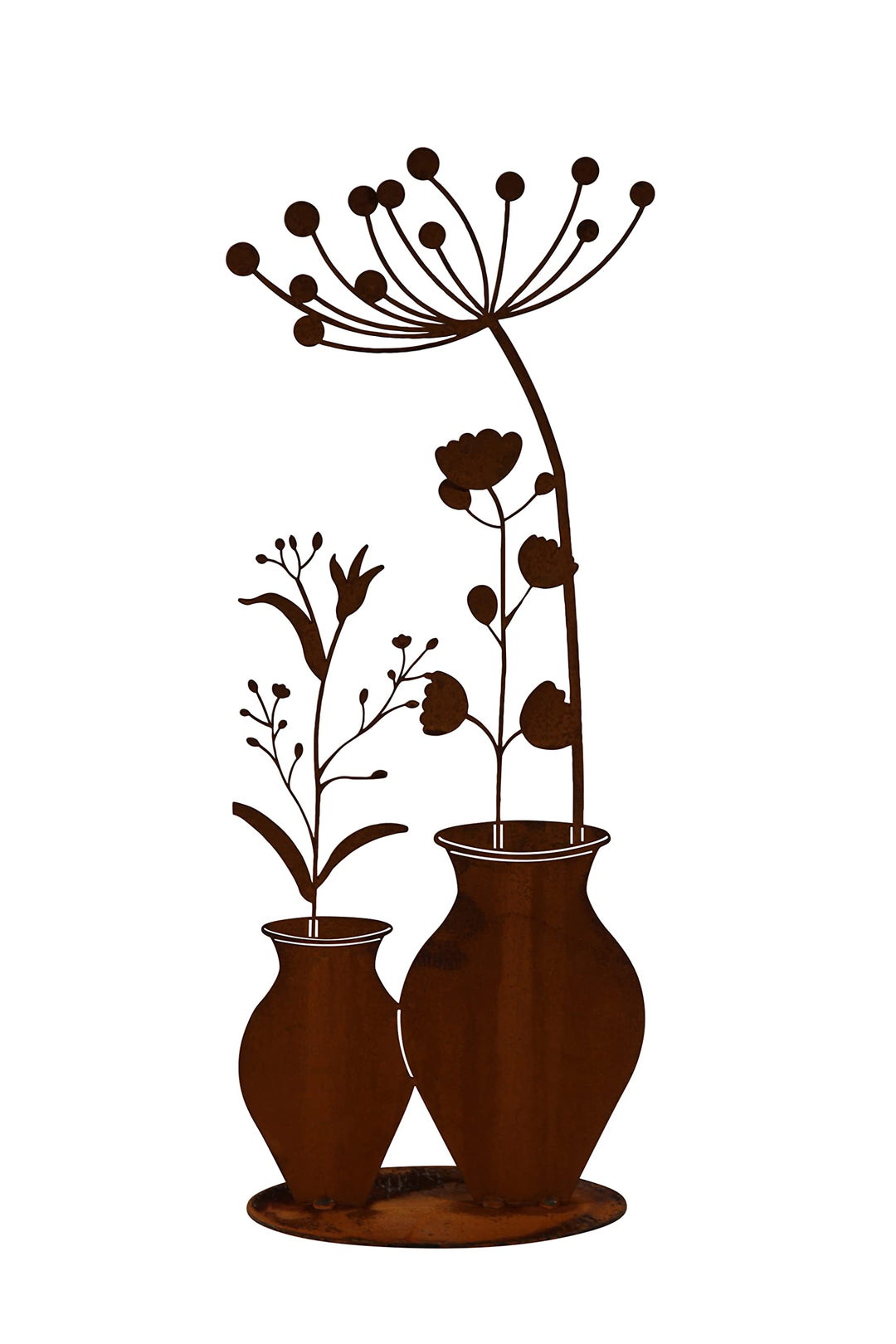 Edelrost Doppelvase Blumen Edelrostblume Metallblume Blume Rost Garten Metall Blumen Vase Deko Dekor