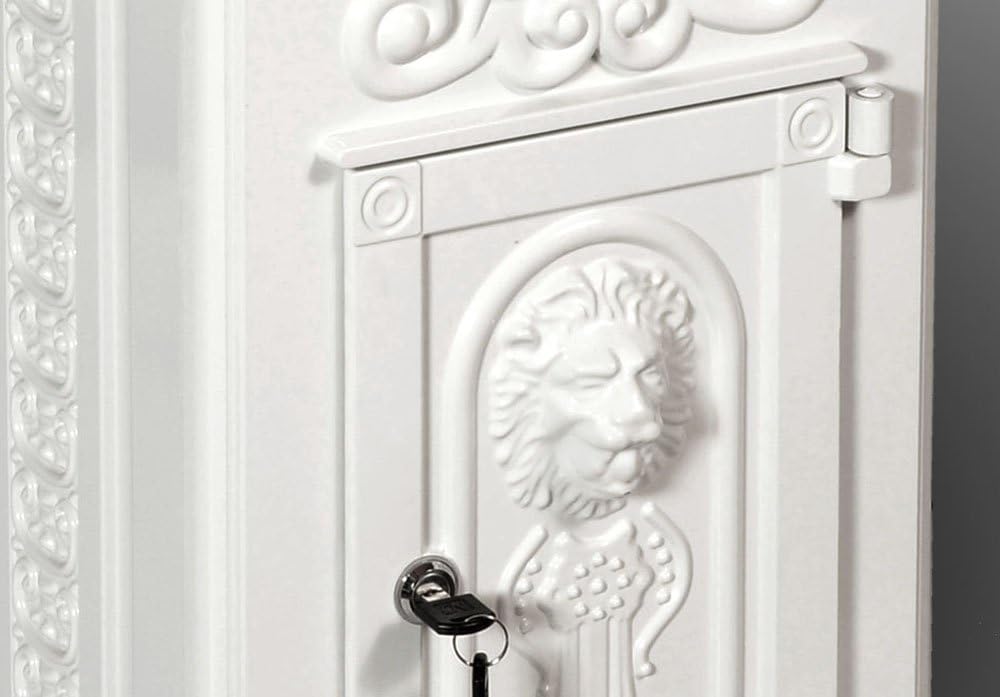 antiker englischer Standbriefkasten LUNA, Weiss, Material: Aluminium, rostfrei, Höhe: 102cm, nostalg