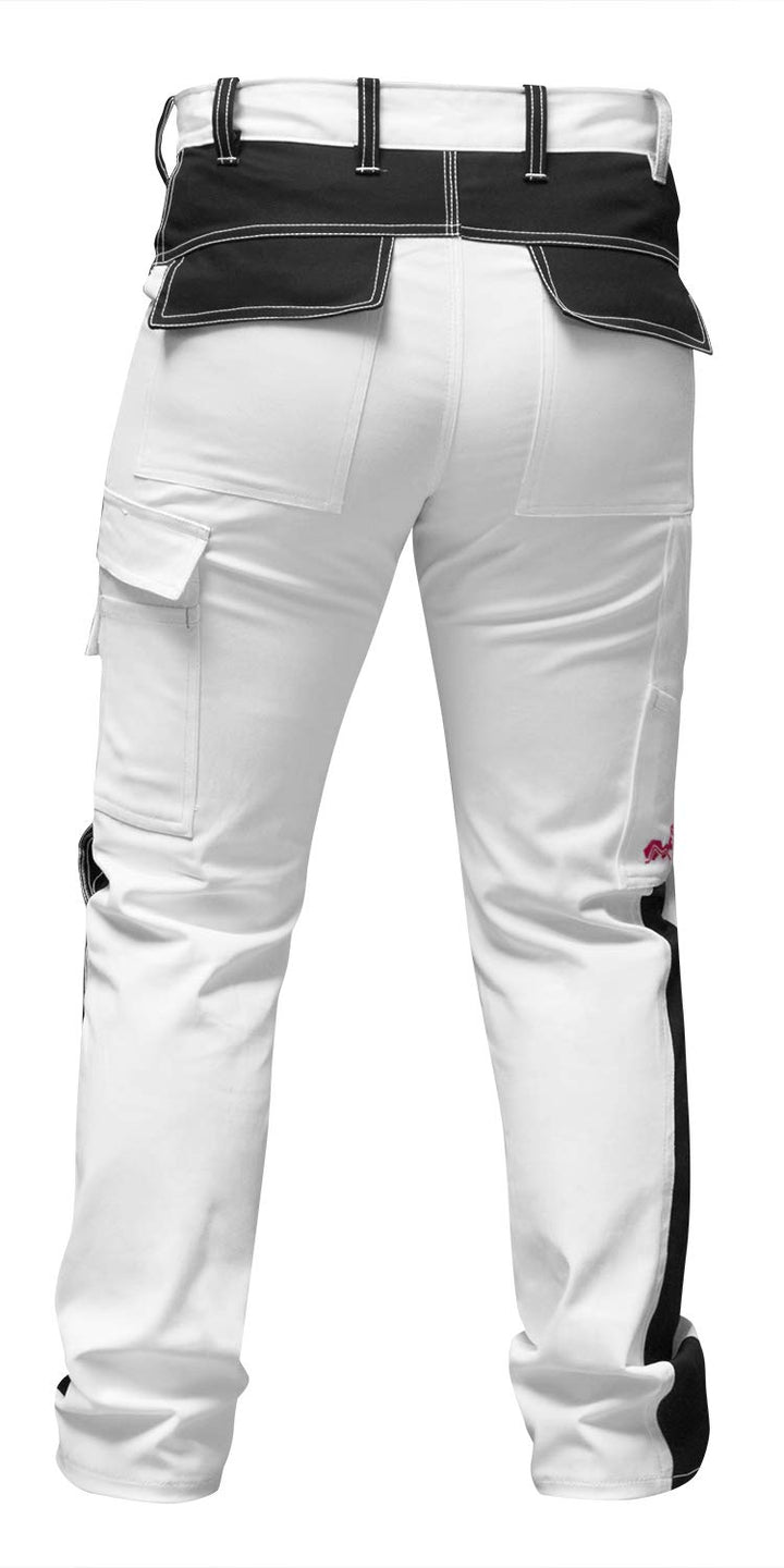 strongAnt Damen Arbeitshose komplett Stretch für Frauen Bundhose mit Kniepolstertaschen Schwarz Grau