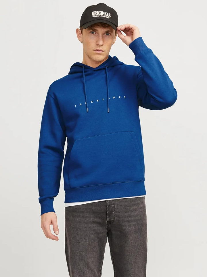 JACK & JONES Herren Hoodie Kapuzenpullover JJESTAR JJ Sweat Hood - Relaxed Fit S Classic Blue, S Cla