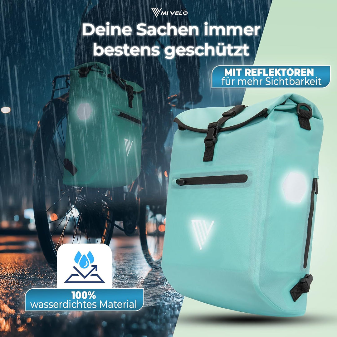 MIVELO 3in1 Fahrradtasche für Gepäckträger - Fahrrad Tasche Rucksack mit gepolstertem Laptopfach - G