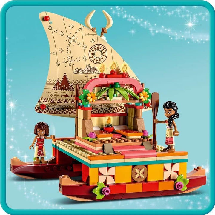 LEGO 43210 Disney Princess Vaianas Katamaran Spielzeug Boot mit Vaiana und Sina Prinzessinnen Mini-P