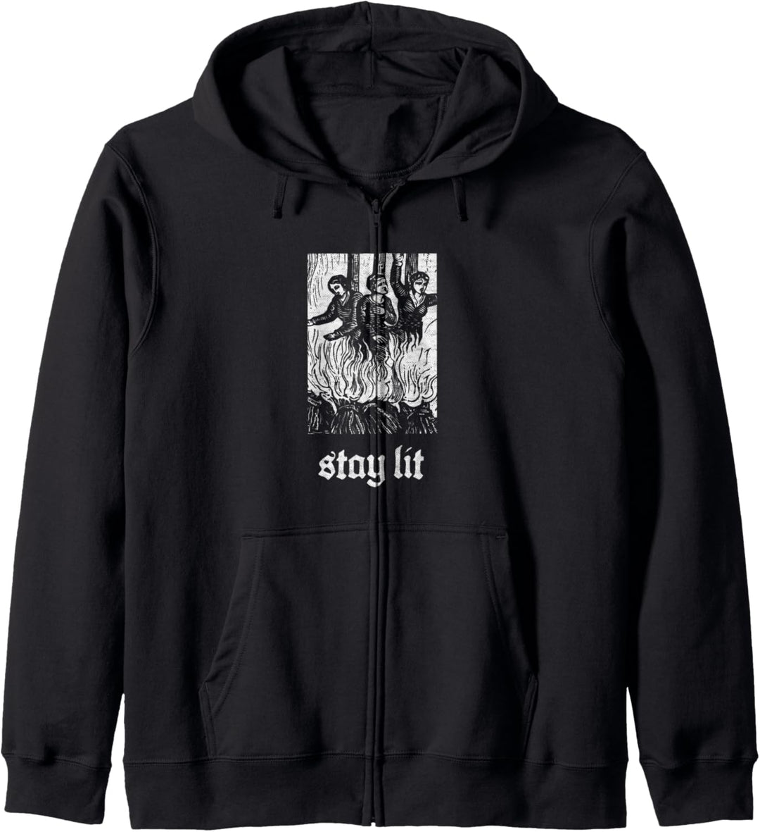 Stay Lit Occult Gothic Witches Witch Burn Gothic Satan Kapuzenjacke