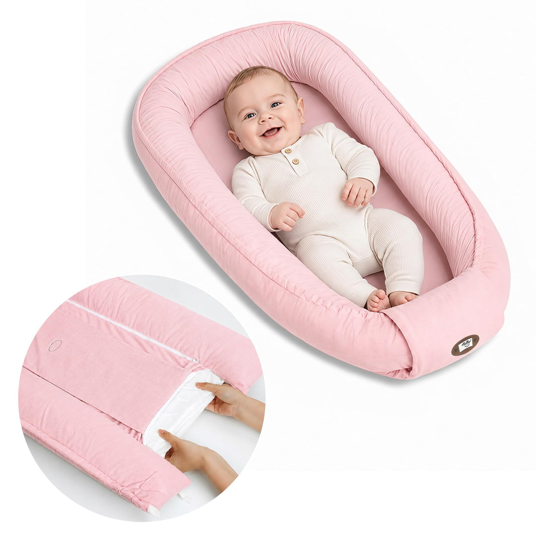 Babynest Neugeborene 95x56cm,Vollständig Abnehmbar Nestchen Baby,0-6 Monate | Babynestchen Neugebore