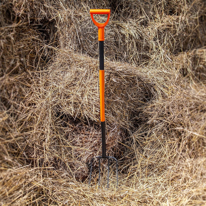 KADAX Spatengabel aus Stahl, 132 cm Lange Gabel, Heugabel, Grabgabel zum Umgraben, ergonomische Gart