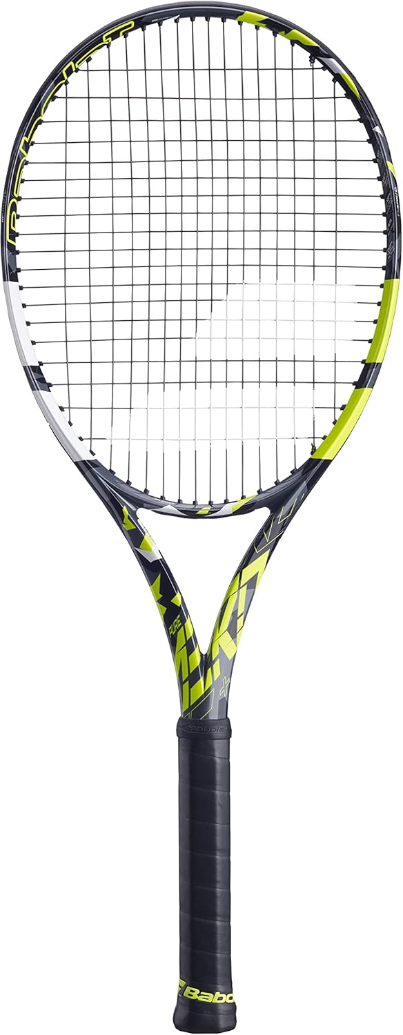 Babolat Pure Aero + Tennis Racquet 4 3/8" Grip Weisse Schnur, 4 3/8" Grip Weisse Schnur
