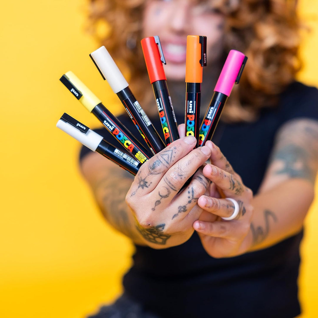 POSCA uni PC3M Stift mit feiner Spitze, weiche Farben, 8 Stück
