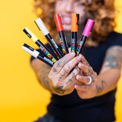 POSCA uni PC3M Stift mit feiner Spitze, weiche Farben, 8 Stück