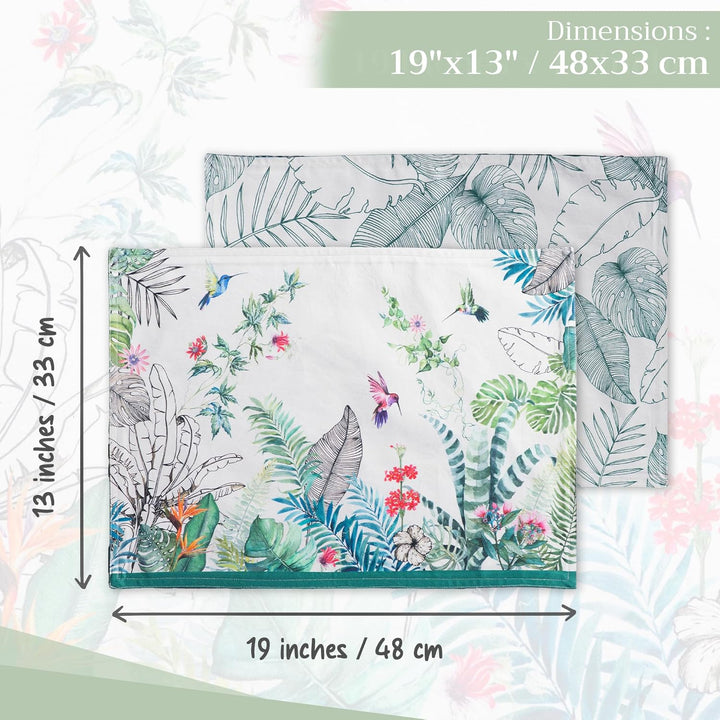 Maison d'Hermine Tischsets, 100% Baumwolle, 4er-Set, 33 cm x 48 cm, dekorative, waschbare Tischsets,