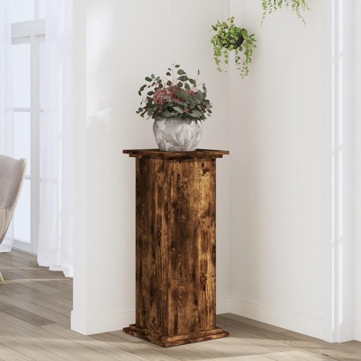 Gecheer Pflanzenständer Räuchereiche 33x33x80 cm Holzwerkstoff stark stabil dekorativ für Inneneinri