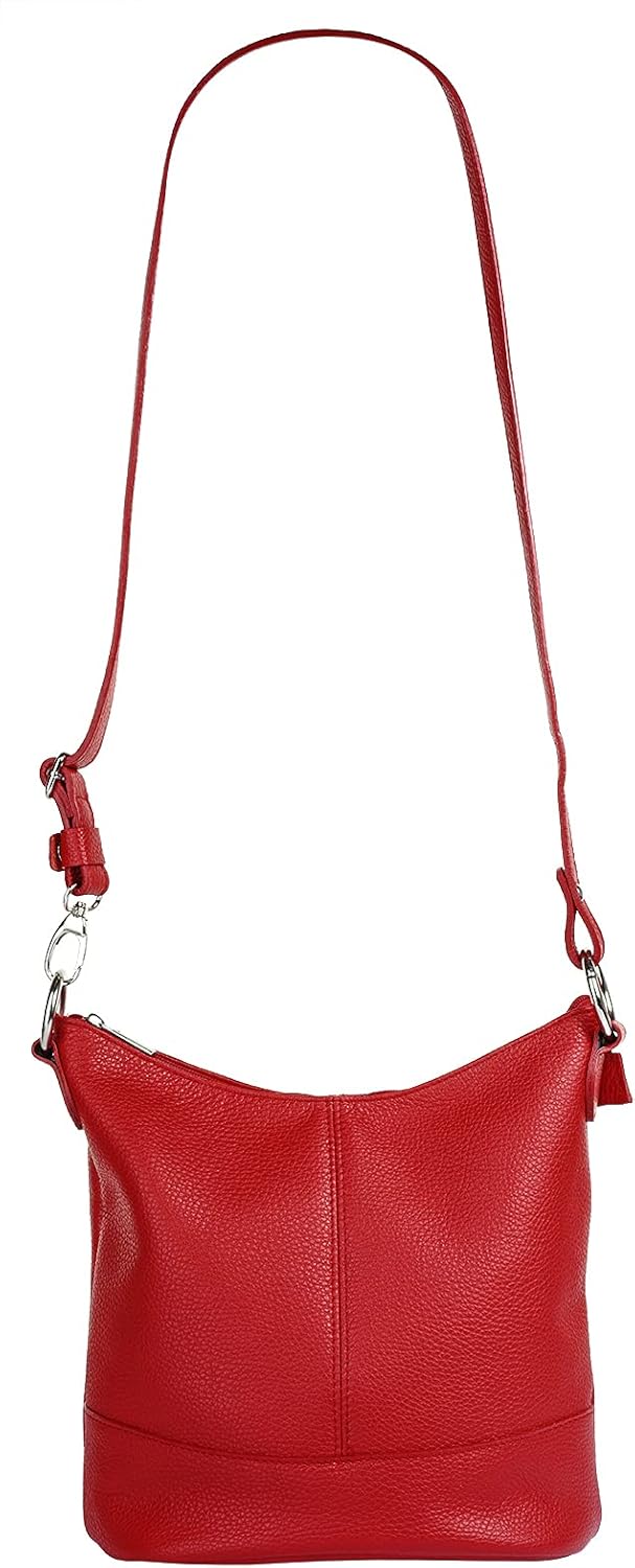 Umhängetasche Echt Leder Damen Made in Italy, Handtasche, Schultertasche, Crossbody Bag aus Leder 02