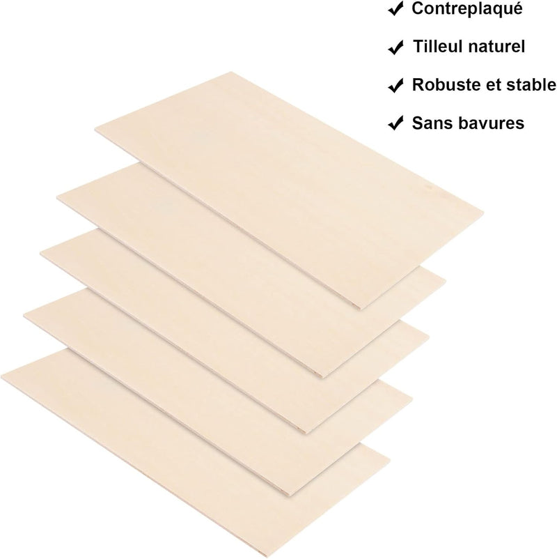 SENENQU 20 Stück Lindenholz 2 mm, 300 x 200 x 2 mm Sperrholzplatte Holz, Sperrholz Holzplatten zum B