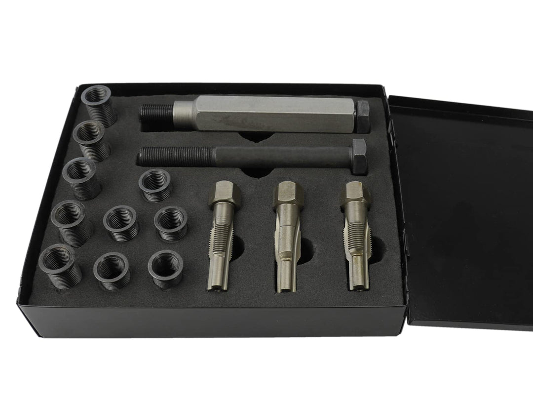Zündkerzen-Gewinde Profi Reparatur-Set M10x1,0 Gewindeschneider Gewindebuchse für Motorsägen und and