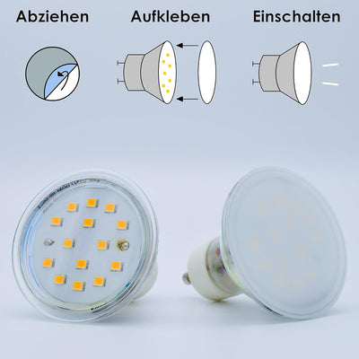 KROPP Selbstklebende Diffusorfolien für LED Lampen, 5 cm Kreiszuschnitt, Milchglasfolie für schöne O