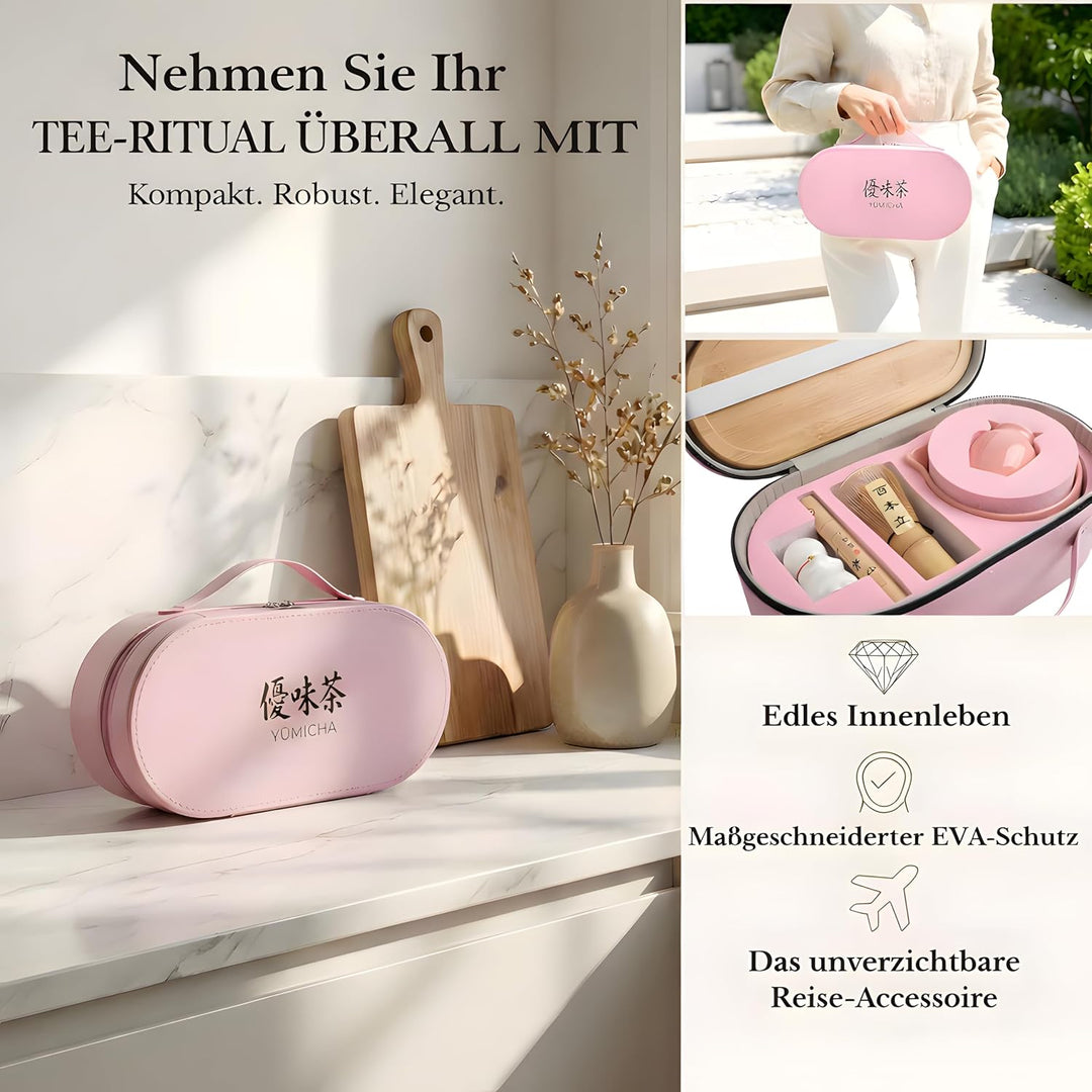 Matcha Set mit Bambusbesen, Keramikschale &amp; Sieb – Matcha Tee Starter Set inkl. Löffel, ideal als Ge