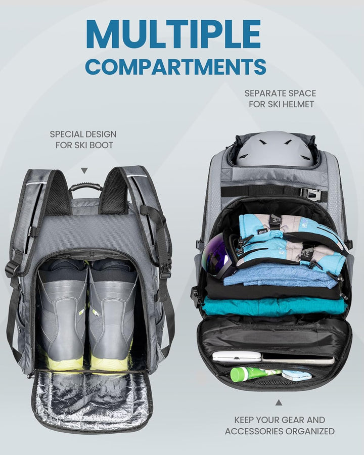 OutdoorMaster Unisex 65l Rhino Ski Boot Bag Skischuhtasche (1er Pack) Einheitsgrösse Silber Grau, Ei