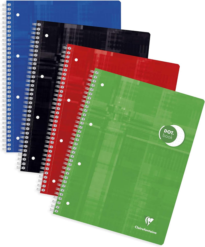 Clairefontaine 8253C - Packung mit 5 Collegeblöcken DIN A4+ mit Ringbuchlochung, 4-fach gelocht, 80