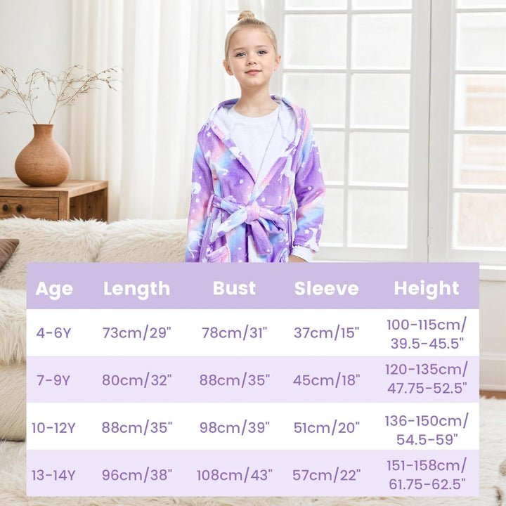 WYTbaby Bademantel Kinder Mädchen Flauschig Fleece bademantel mädchen Lange Ärmel Kinderbademantel m