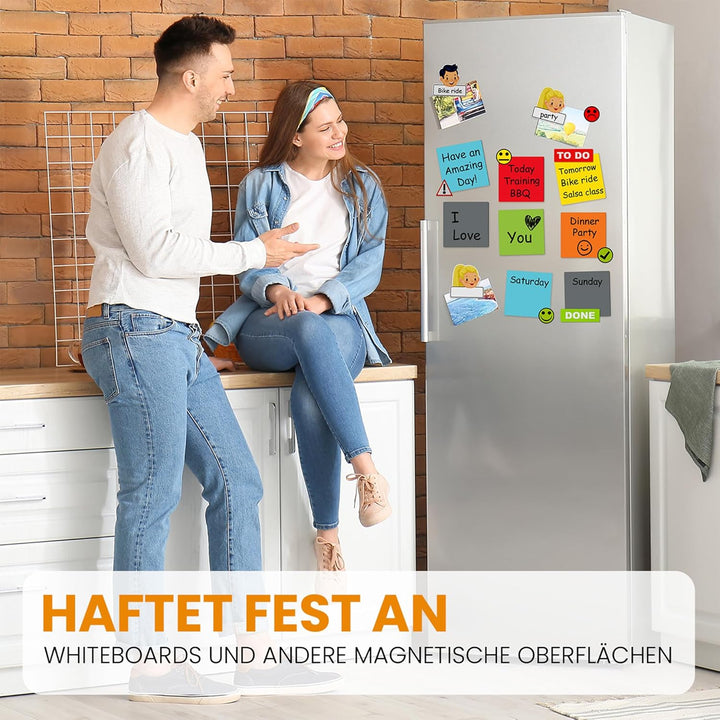 ATWAM - 123 Beschreibbare Magnete - Zubehör MEGA Set - 4 Verschiedene Grössen - 6 Magnetstreifen Bes