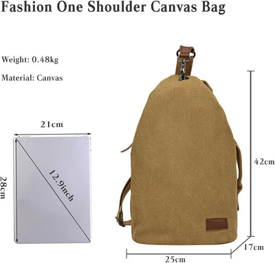 CORIOS Unisex Brusttasche Sling Rucksack Herren Damen Canvas Schultertasche Leicht Crossbody Umhänge