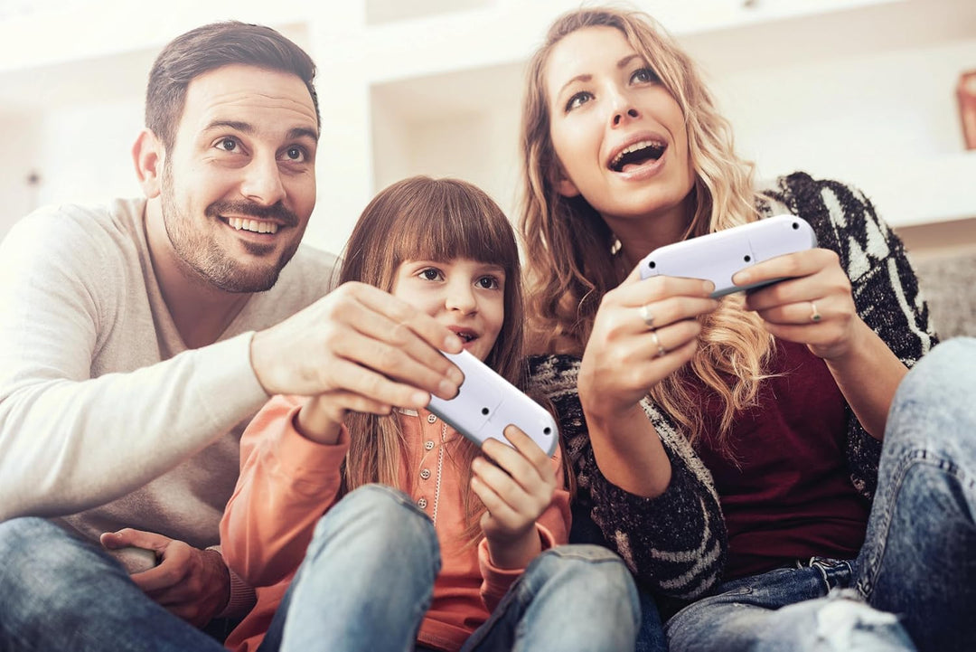 Lexibook, TV-Spielkonsole mit 2 drahtlosen Controllern, 250 Spiele, 32-Bit-Grafik, TV-Anschluss, JG7