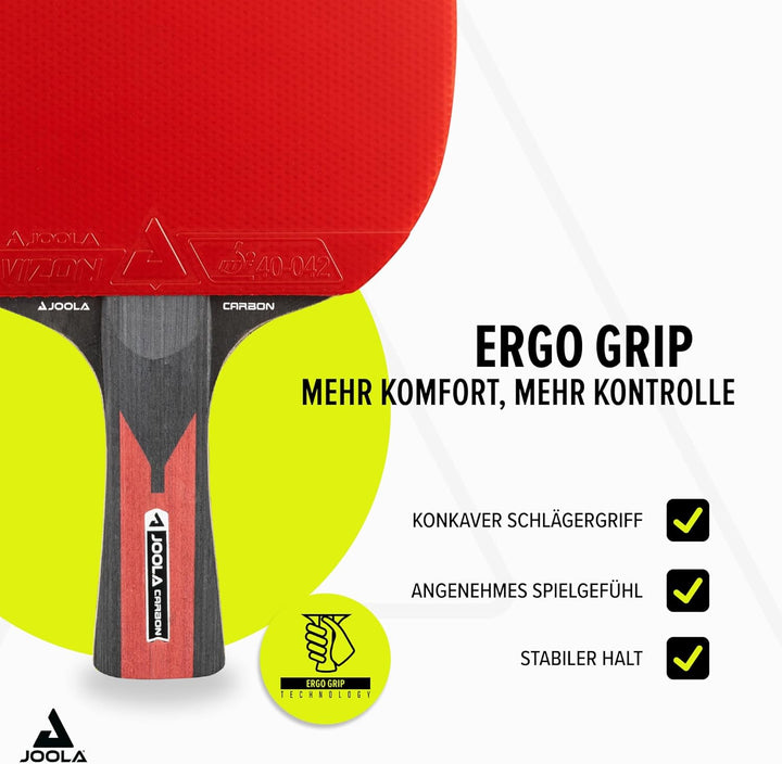 JOOLA Tischtennisschläger CARBON CONTROL für fortgeschrittene Spieler, Tischtennisset CARBON SPEED,