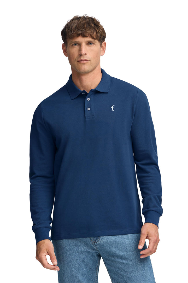 Polo Club Herren Poloshirt Kurzarm Regular Fit Baumwolle Männer Polohemd Longsleeve S Indigo Blau, S