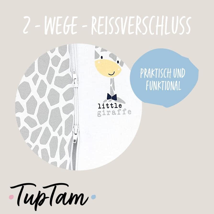 TupTam Baby Schlafsack mit Füssen Ganzjahresschlafsack OEKO-TEX zertifizierte Materialien 2,5 TOG 68